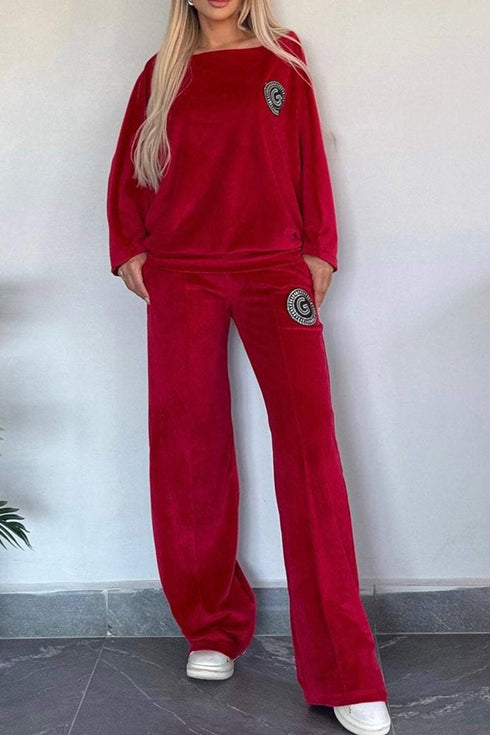 'Fauna' Long Sleeve Top and Pants Set - Celes Fashion